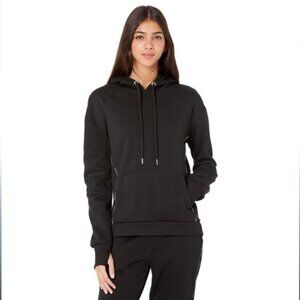 BEBE Mini Logo Tape with Rib Insert Hoodie Sweatshirt Pullover Women’s Jacket